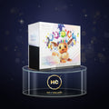 Pokémon TCG Scarlet & Violet Prismatic Evolutions Elite Trainer Box on a glass display stand
