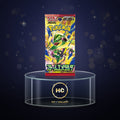 Japanese Pokémon Card Game Storm Emerald M6 booster pack on a glass display stand